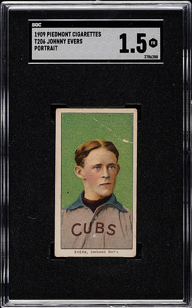 1909-1911 T206 White Border Johnny Evers Portrait SGC FAIR 1.5