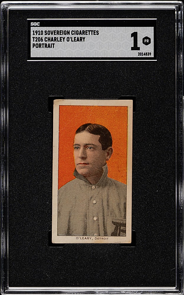 1909-1911 T206 White Border Charley O'Leary Portrait SGC POOR 1 - Sovereign 350 Back