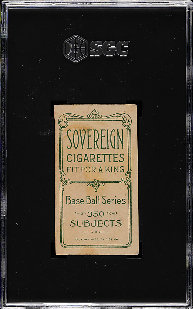 1909-1911 T206 White Border Charley O'Leary Portrait SGC POOR 1 - Sovereign 350 Back
