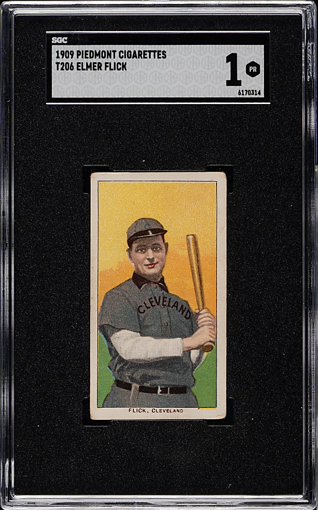 1909-1911 T206 White Border Elmer Flick SGC POOR 1