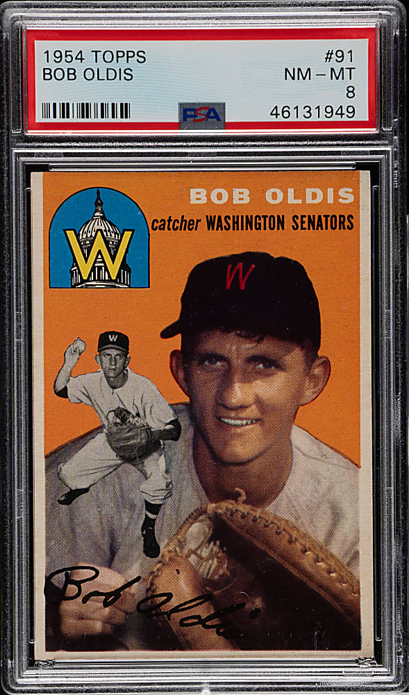 1954 Topps #91 Bob Oldis PSA NM-MT 8