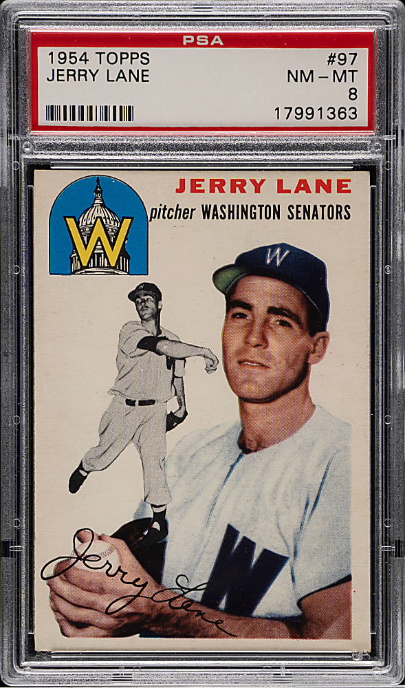 1954 Topps #97 Jerry Lane PSA NM-MT 8