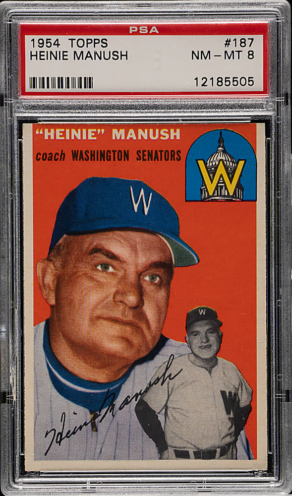 1954 Topps #187 Heinie Manush PSA NM-MT 8