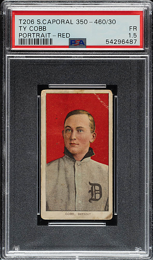 1909-1911 T206 White Border Ty Cobb Portrait Red Background PSA FAIR 1.5