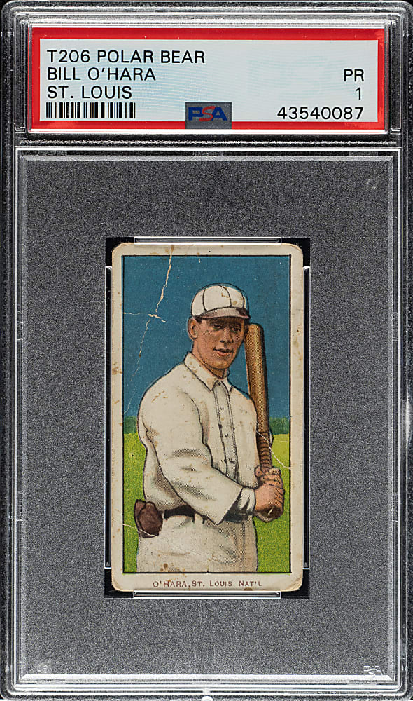 1909-1911 T206 White Border Bill O'Hara St. Louis Variation PSA POOR 1 - Polar Bear Back