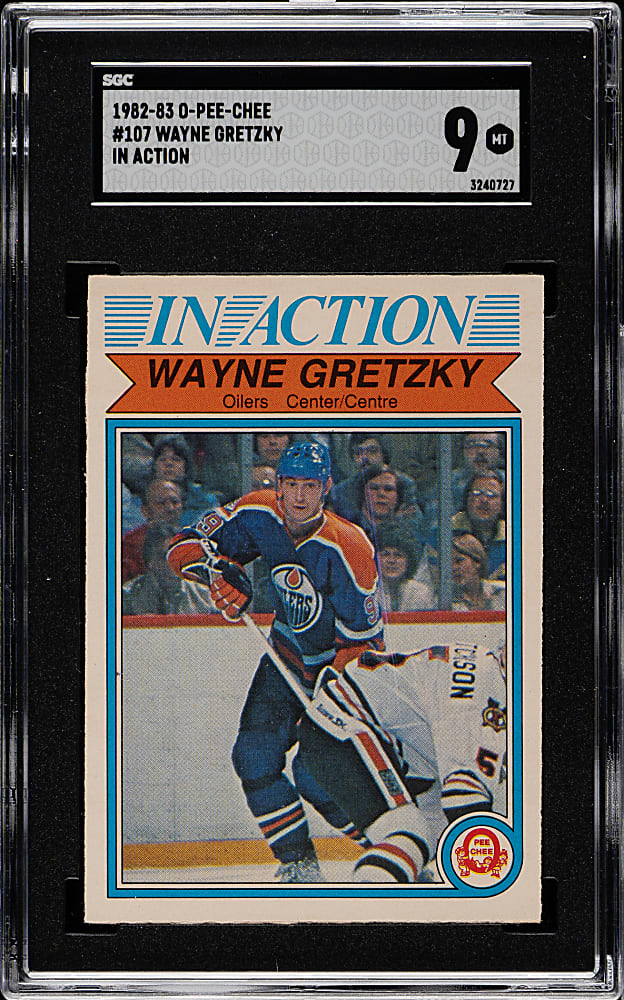 1982-1983 O-Pee-Chee Hockey #107 Wayne Gretzky In Action SGC MINT 9