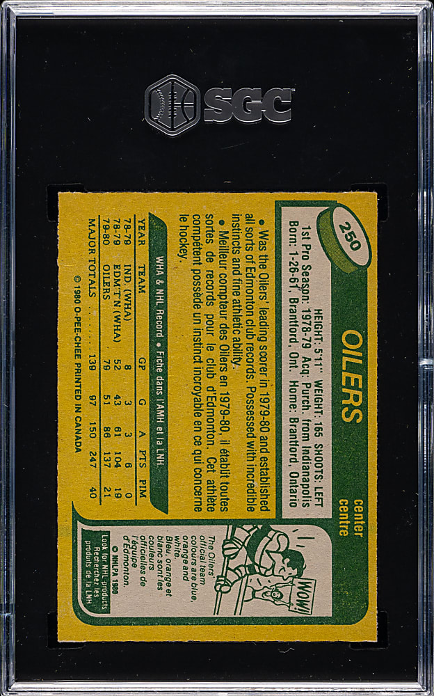 1980-1981 O-Pee-Chee Hockey #250 Wayne Gretzky SGC NM/MT 8