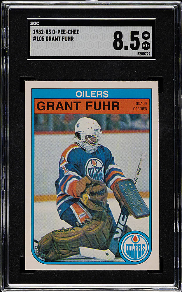 1982-1983 O-Pee-Chee Hockey #105 Grant Fuhr Rookie SGC NM/MT+ 8.5