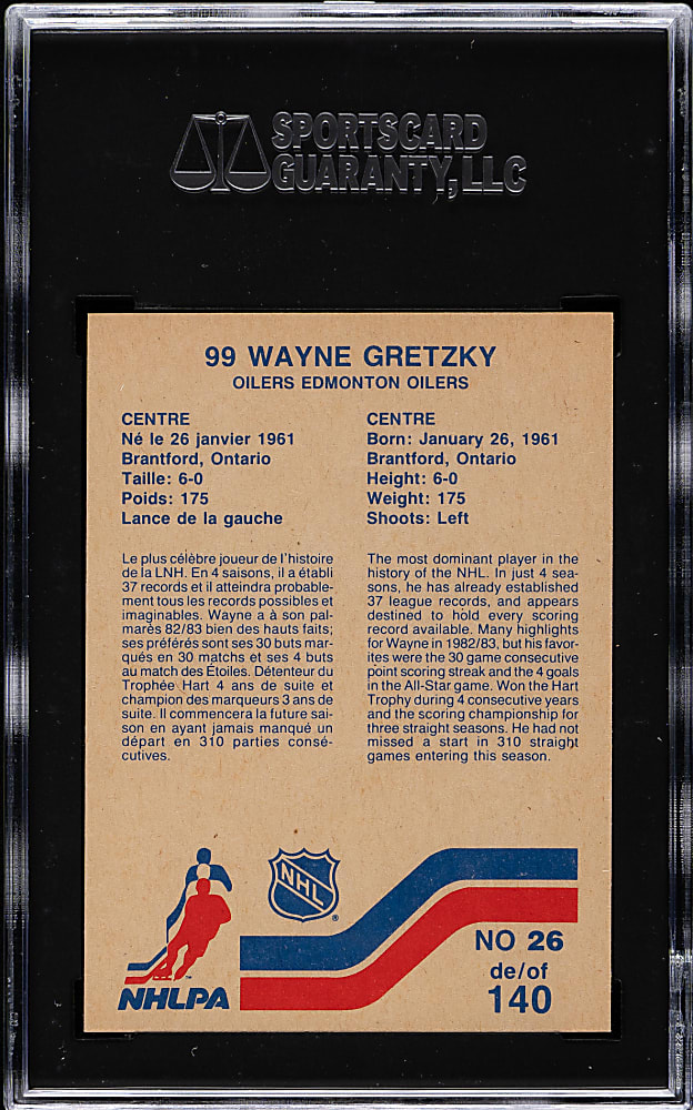 1983-1984 Vachon Hockey #26 Wayne Gretzky SGC MINT 9