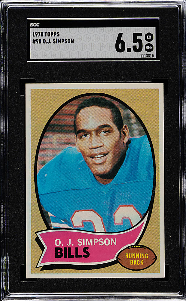 1970 Topps Football #90 O.J. Simpson Rookie SGC EX/NM+ 6.5