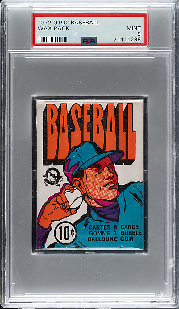 1972 O-Pee-Chee Unopened Wax Pack PSA MINT 9