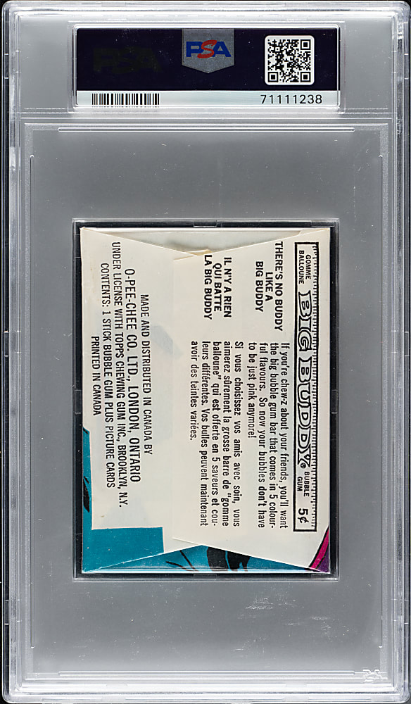 1972 O-Pee-Chee Unopened Wax Pack PSA MINT 9