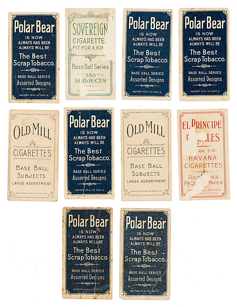 1909-1911 T206 White Border Scarce Back Collection (14)