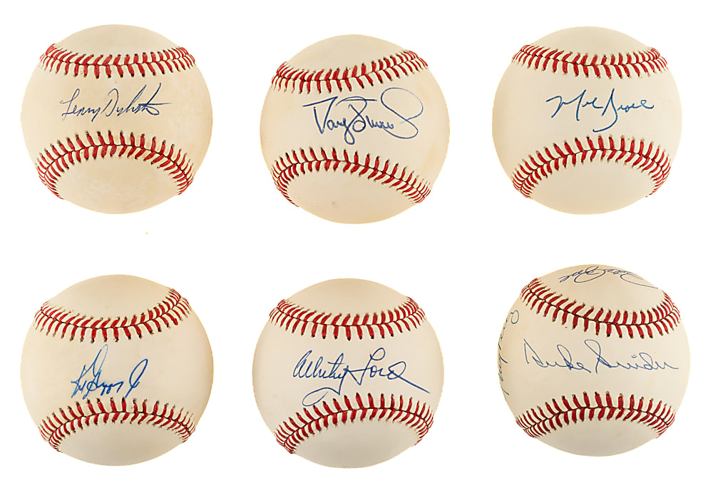 Hall of Fame and Star Single-Signed and Multi-Signed Baseball Collection (6) Including Whitey Ford and Ken Griffey Jr.