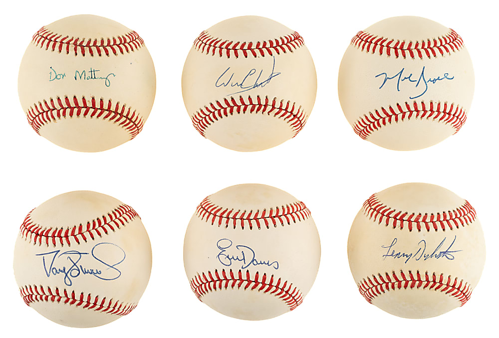 Hall of Fame and Star Single-Signed and Multi-Signed Baseball Collection (6) Including Whitey Ford and Ken Griffey Jr.