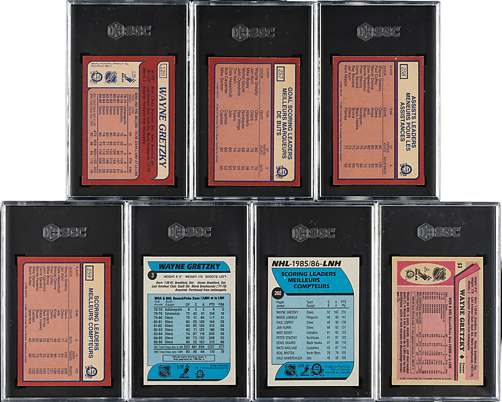 1985 to 1987 O-Pee-Chee Hockey Wayne Gretzky SGC-Graded Collection (7)