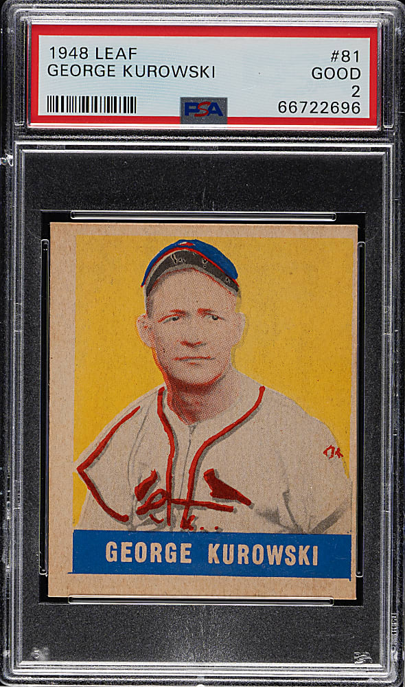 1948-1949 Leaf #81 George Kurowski Short Print PSA GOOD 2