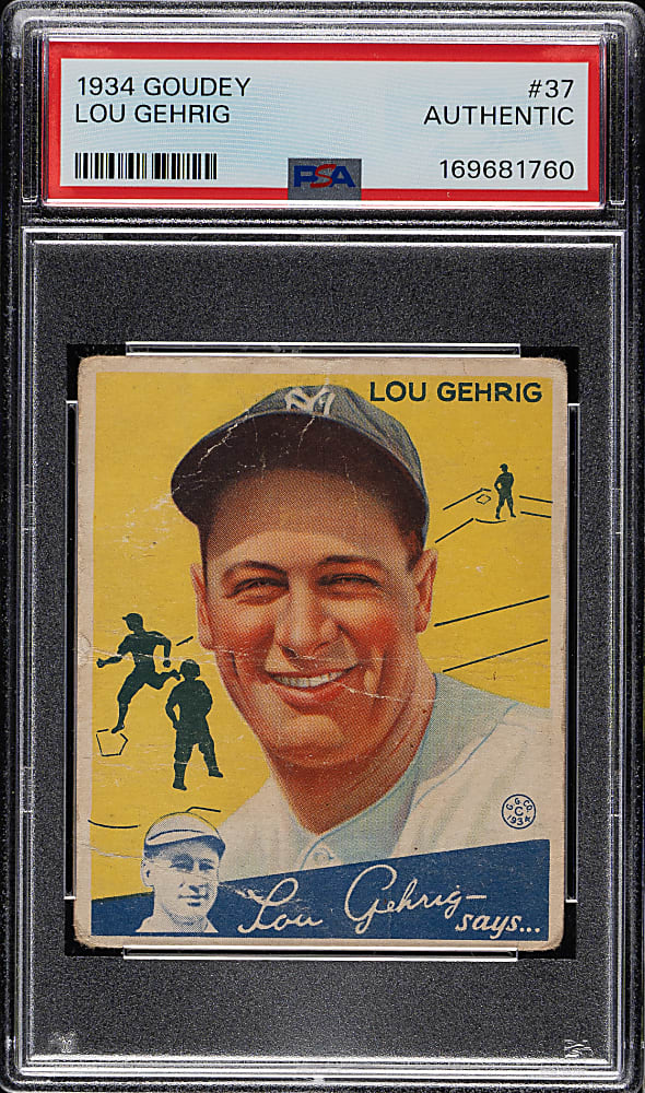1934 R320 Goudey #37 Lou Gehrig PSA Authentic