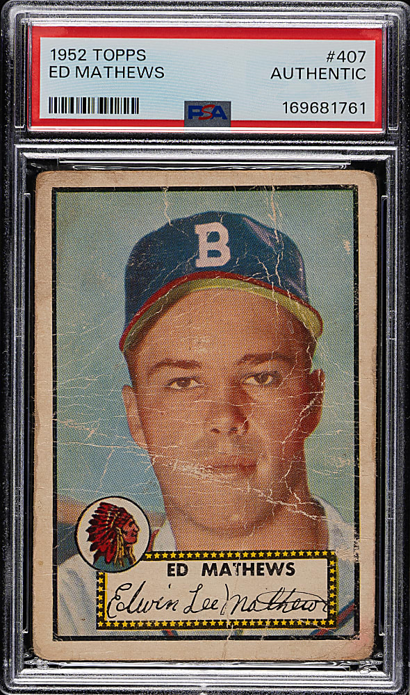 1952 Topps #407 Ed Mathews Rookie High Number PSA Authentic