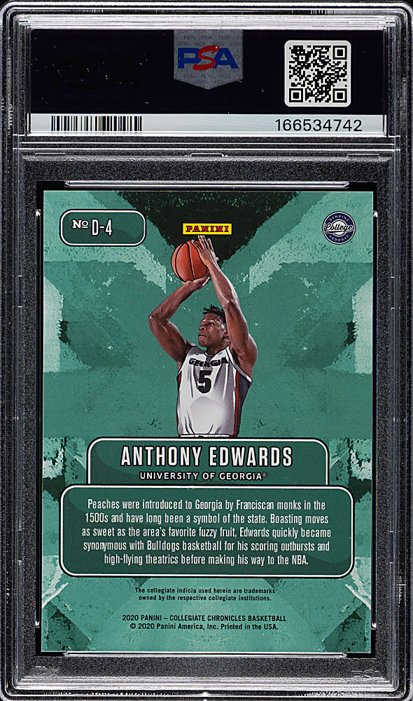 2020-2021 Panini Prizm Draft Picks Basketball Downtown #D4 Anthony Edwards PSA MINT 9