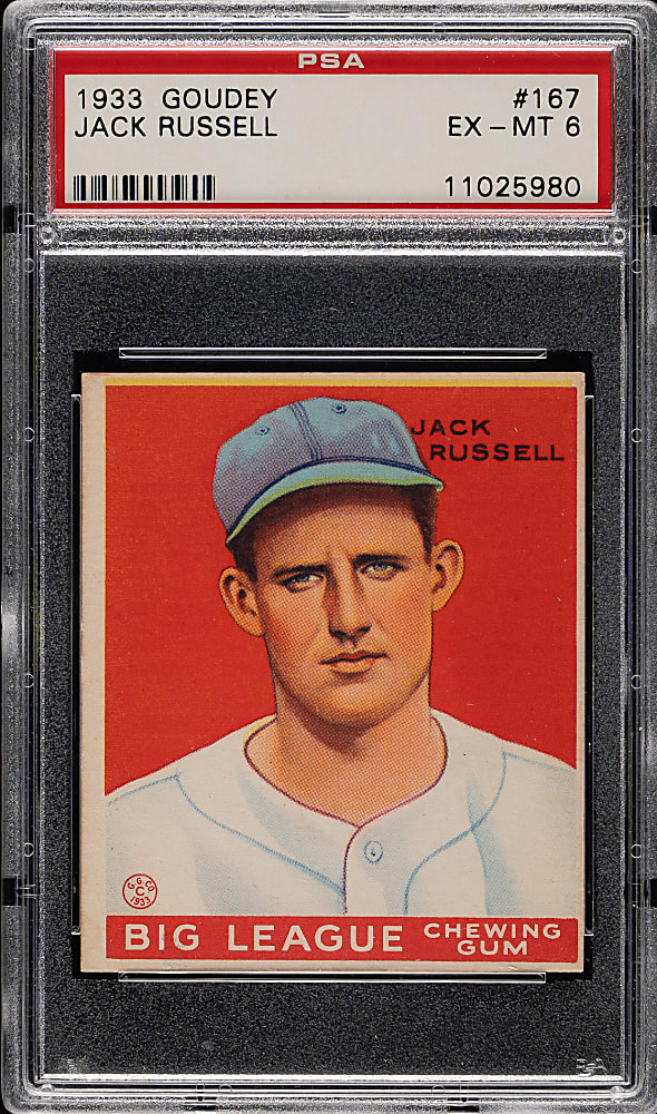 1933 R319 Goudey #167 Jack Russell PSA EX-MT 6