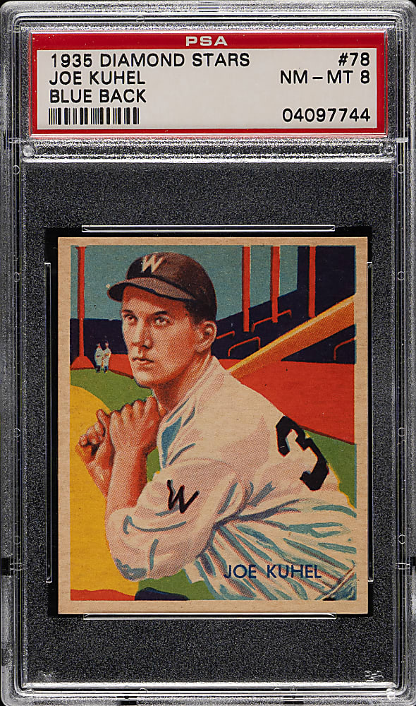 1934-1936 R327 Diamond Stars #78 Joe Kuhel (1935 Blue Back) PSA NM-MT 8