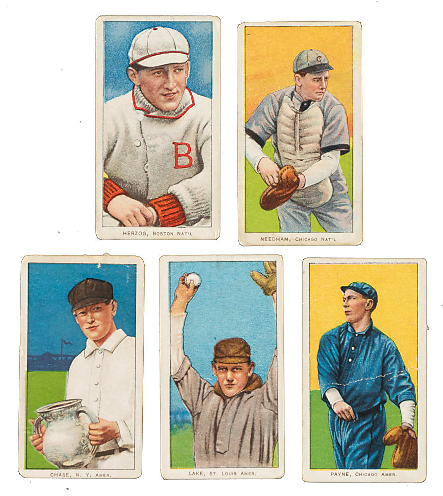1909-1911 T206 White Border Collection (5) Including Hal Chase - All Old Mill Backs