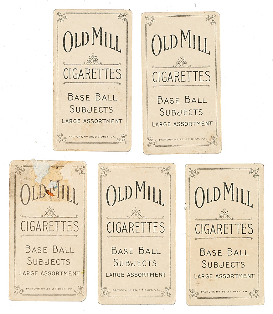 1909-1911 T206 White Border Collection (5) Including Hal Chase - All Old Mill Backs