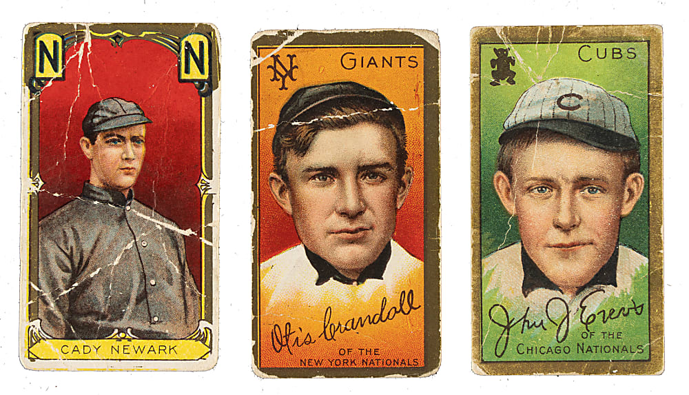 1911 T205 Gold Border Trio: Hick Cady, Otis Crandall, and Johnny Evers