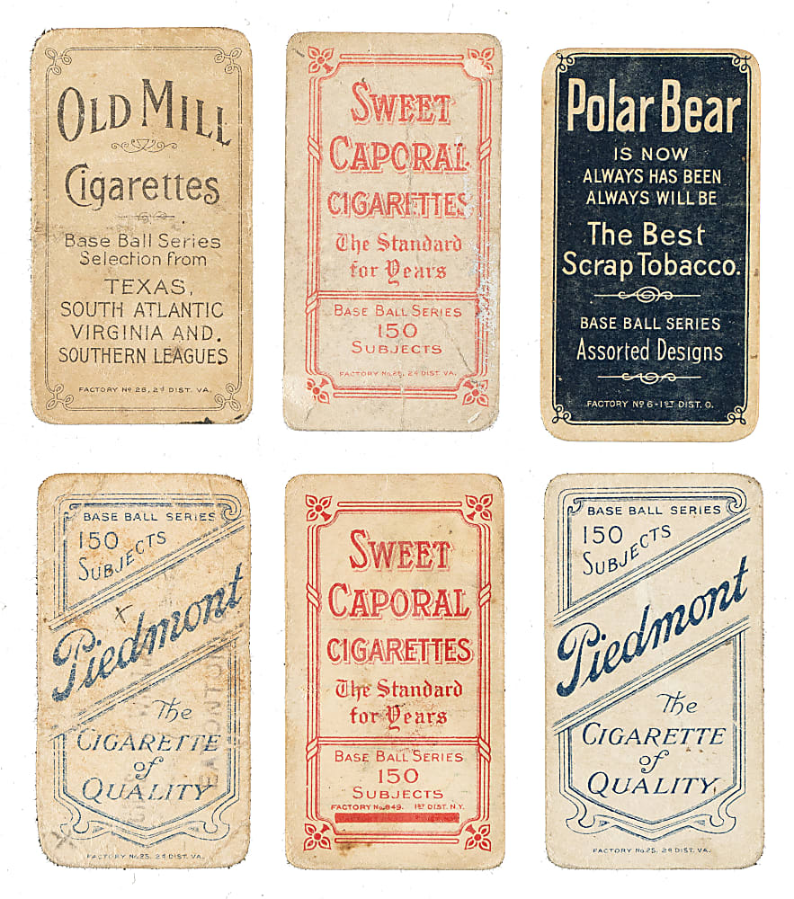 1909-1911 T206 White Border Collection (6) Including One Southern Leaguer