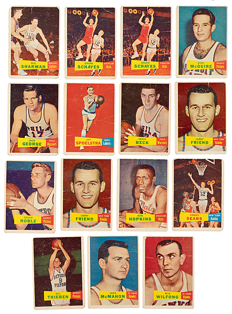 1957-1958 Topps Basketball Collection (19) Including Bob Pettit, Neil Johnston, and Maurice Stokes Rookies