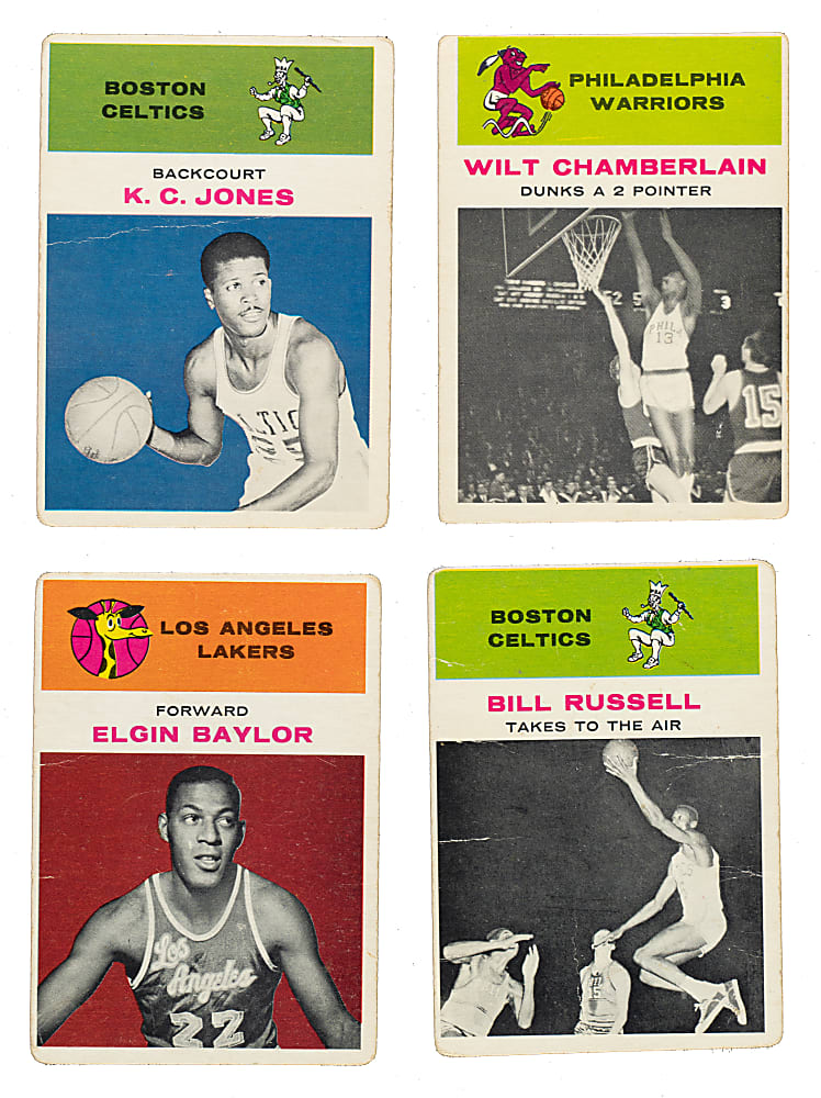 1961-1962 Fleer Basketball Collection (50) Including Elgin Baylor, Bill Russell, and Wilt Chamberlain