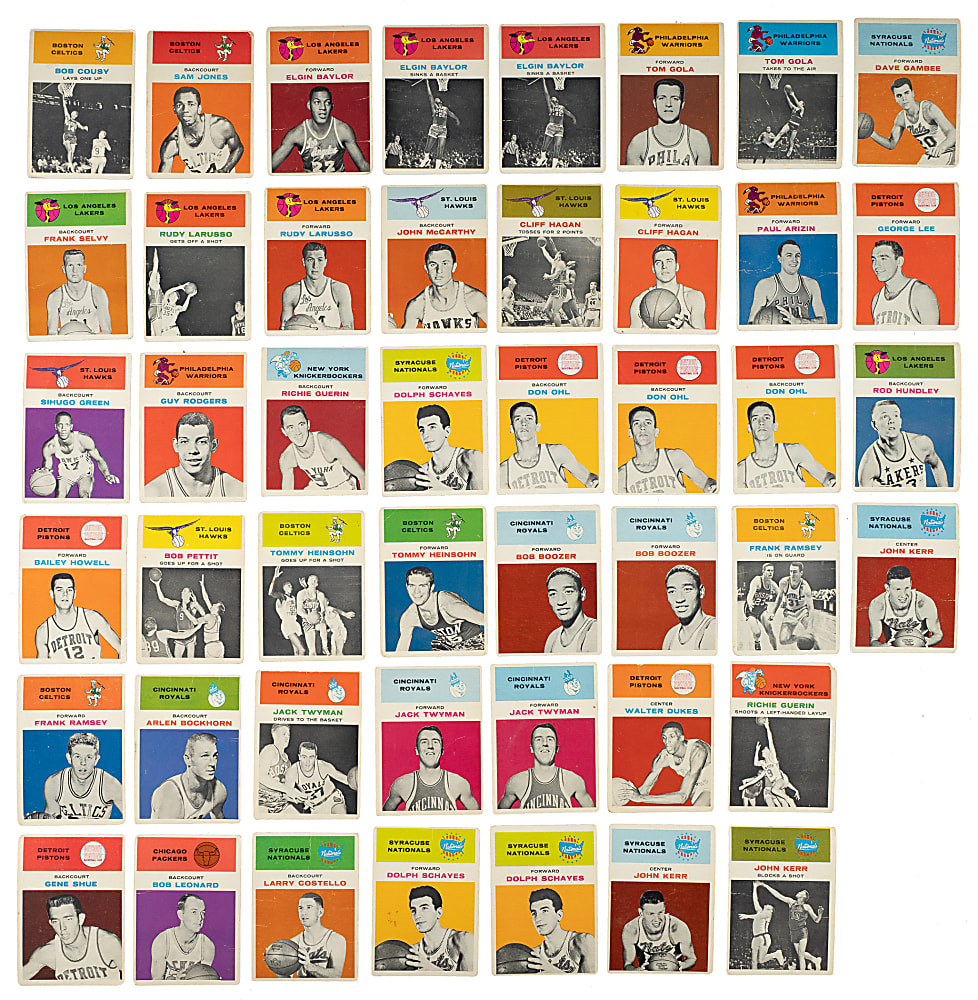 1961-1962 Fleer Basketball Collection (50) Including Elgin Baylor, Bill Russell, and Wilt Chamberlain