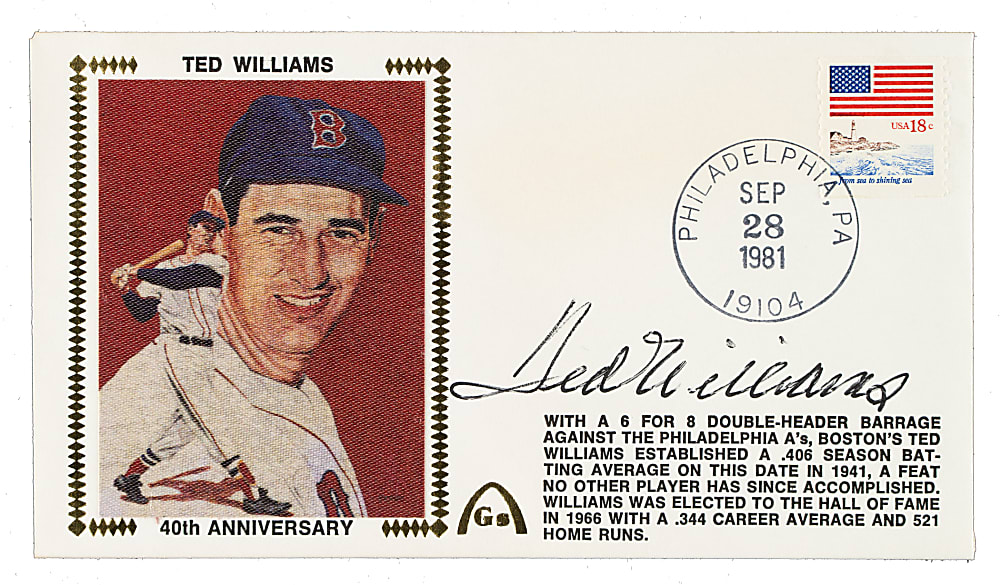 1981 Ted Williams Signed First-Day Cover - JSA