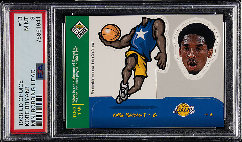 1998-1999 Upper Deck Choice Mini Bobbing Head Basketball #293 Kobe Bryant PSA MINT 9