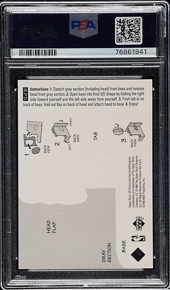 1998-1999 Upper Deck Choice Mini Bobbing Head Basketball #293 Kobe Bryant PSA MINT 9