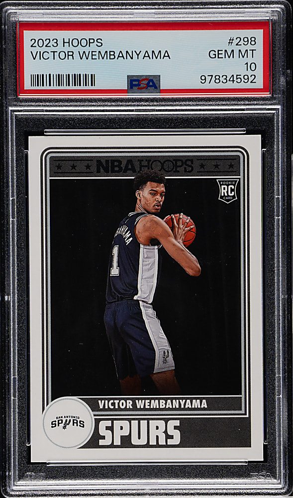 2023-2024 Panini NBA Hoops Basketball #298 Victor Wembanyama Rookie PSA GEM MINT 10