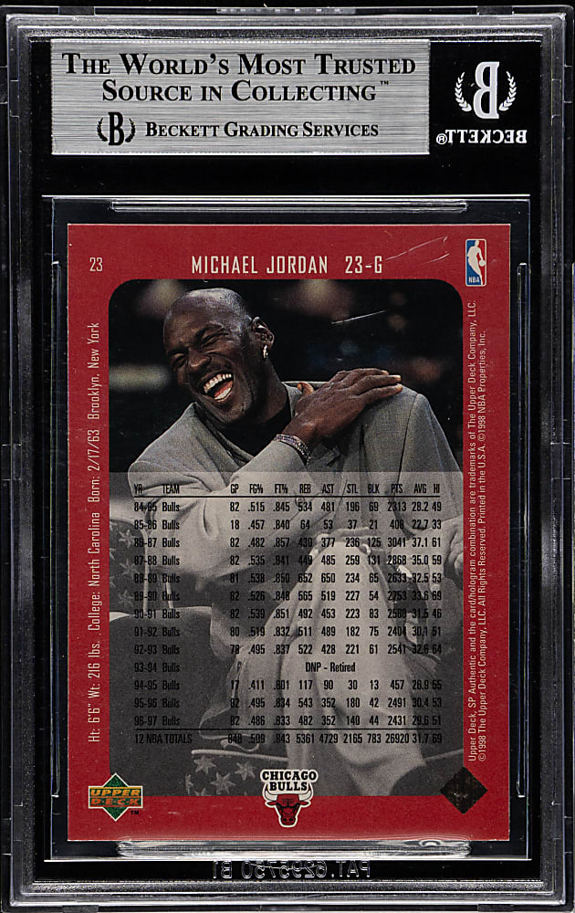 1997-1998 Upper Deck SP Authentic Basketball #23 Michael Jordan BGS MINT 9