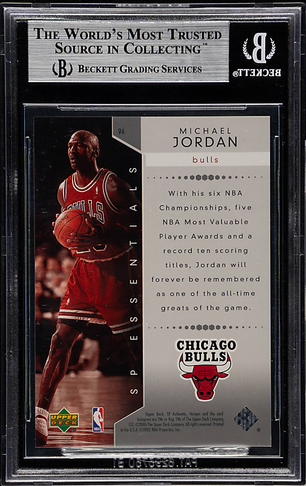 2004-2005 Upper Deck SP Authentic Basketball #94 Michael Jordan 492/2,999 BGS MINT 9