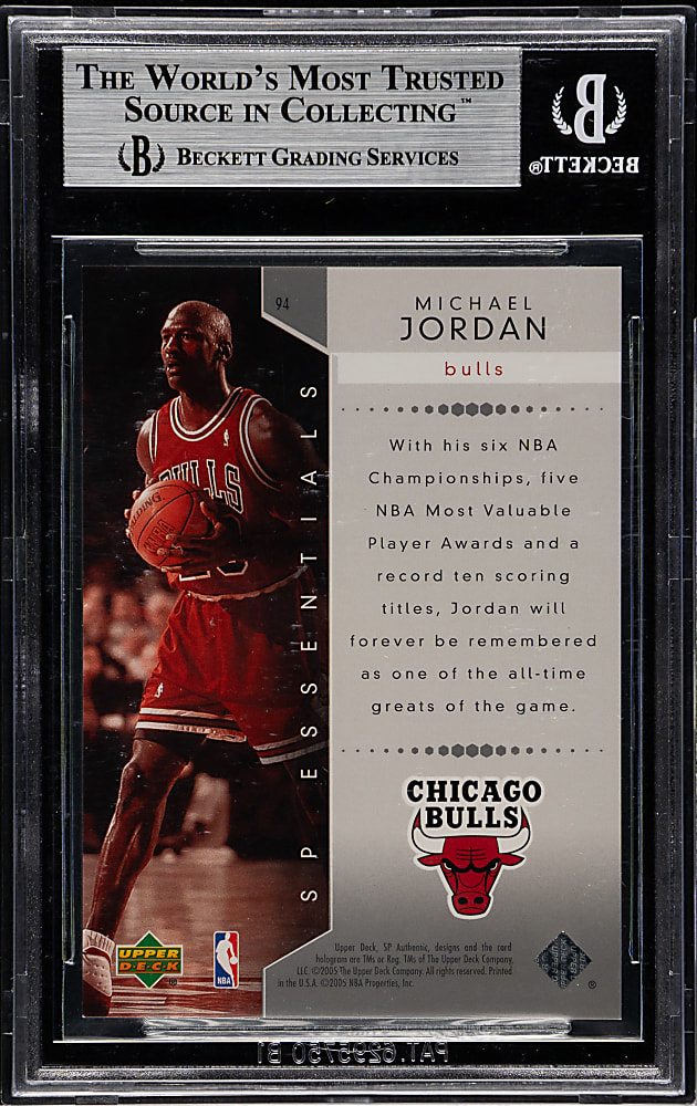 2004-2005 Upper Deck SP Authentic Basketball #94 Michael Jordan 936/2,999 BGS MINT 9