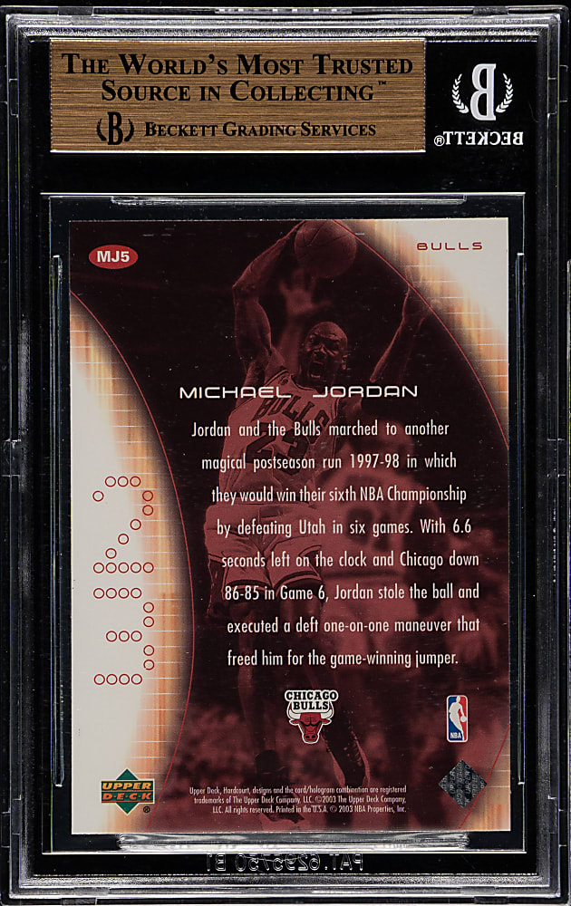 2003-2004 Upper Deck Hardcourt Heart of a Champion Basketball #MJ5 Michael Jordan BGS GEM MINT 9.5