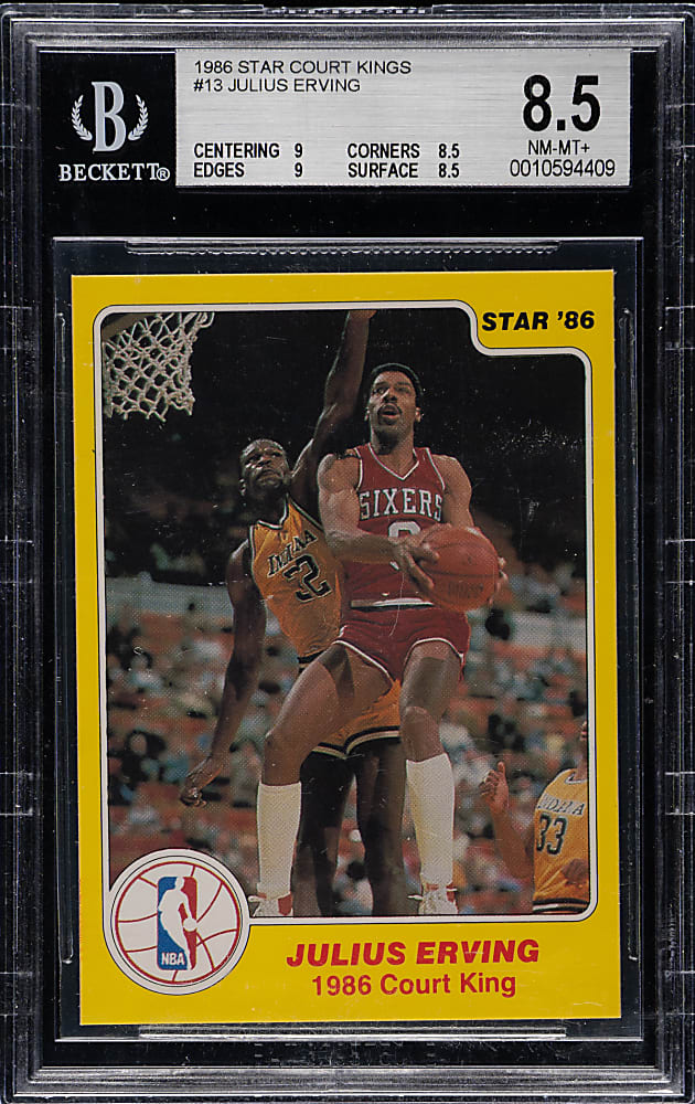 1986-1987 Star Company Basketball "Court Kings" #13 Julius Erving BGS NM-MT+ 8.5