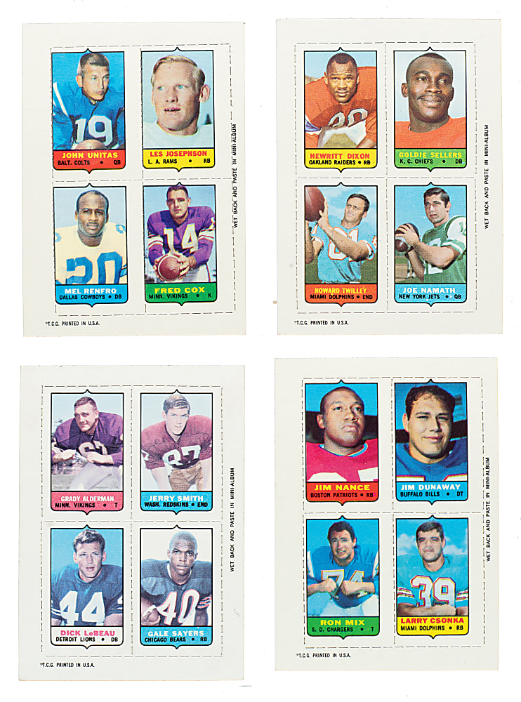 1969 Topps Football 4-in-1 Complete Set (66)