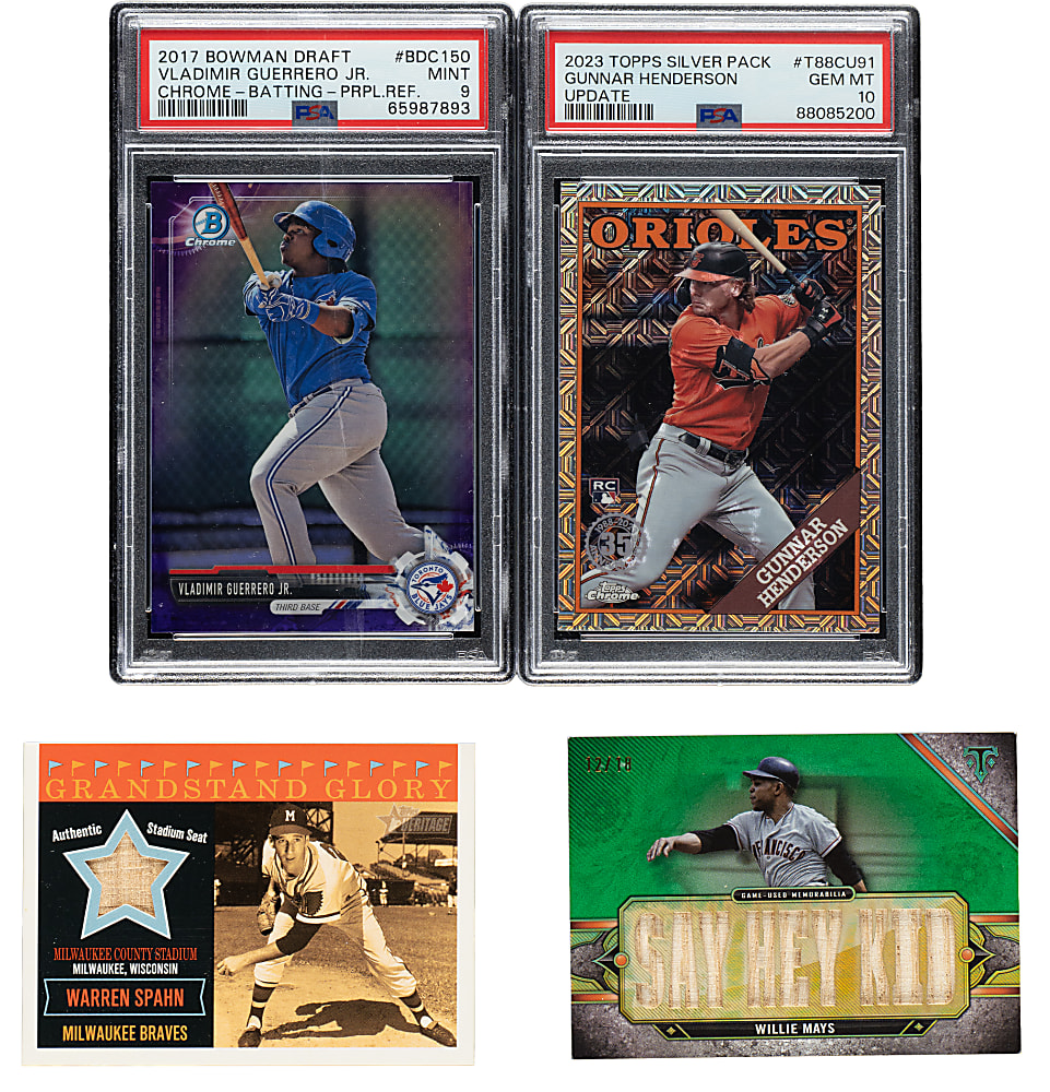 2000 to 2026 Topps, Bowman, and Fleer Collection (10) Including Five Autograph and Relic Cards