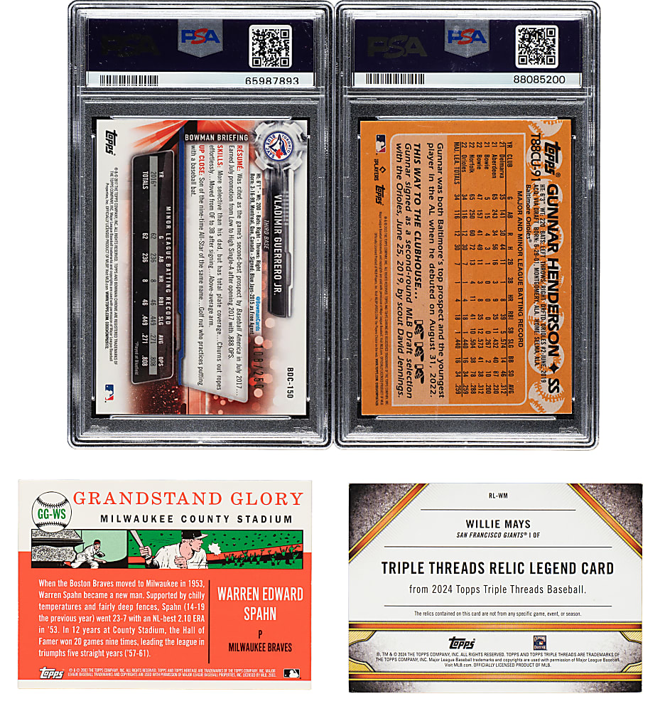 2000 to 2026 Topps, Bowman, and Fleer Collection (10) Including Five Autograph and Relic Cards