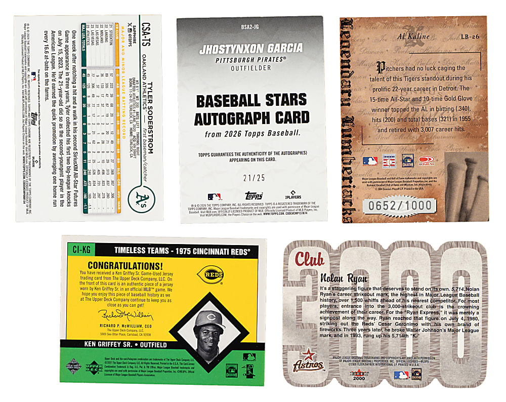 2000 to 2026 Topps, Bowman, and Fleer Collection (10) Including Five Autograph and Relic Cards