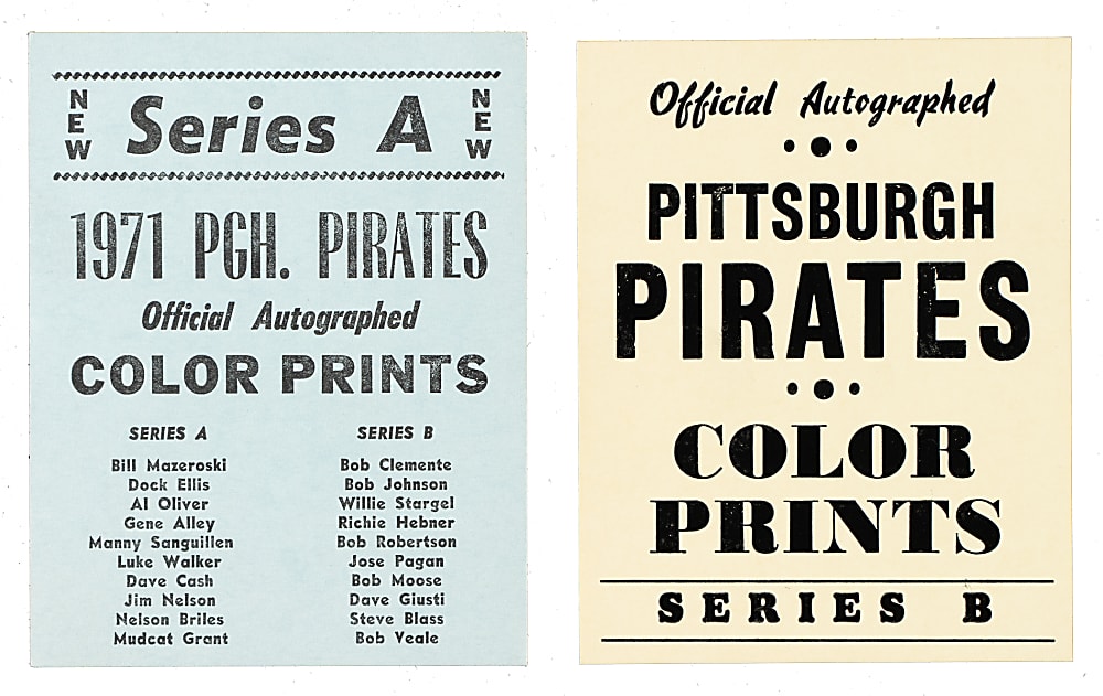 1971-1972 Pittsburgh Pirates Team Issue Complete Set (20)