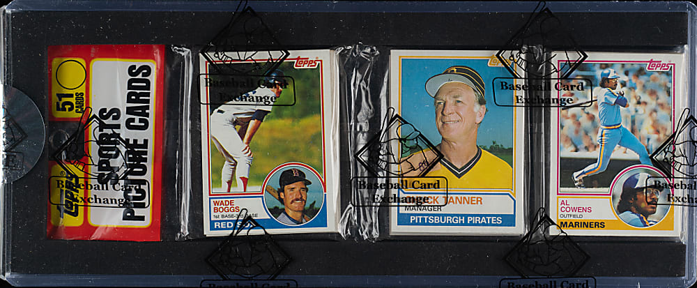 1983 Topps Unopened Rack Pack - Wade Boggs Rookie on Top - BBCE
