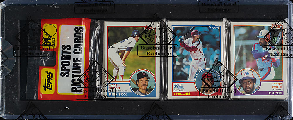 1983 Topps Unopened Rack Pack - Wade Boggs Rookie on Top - BBCE