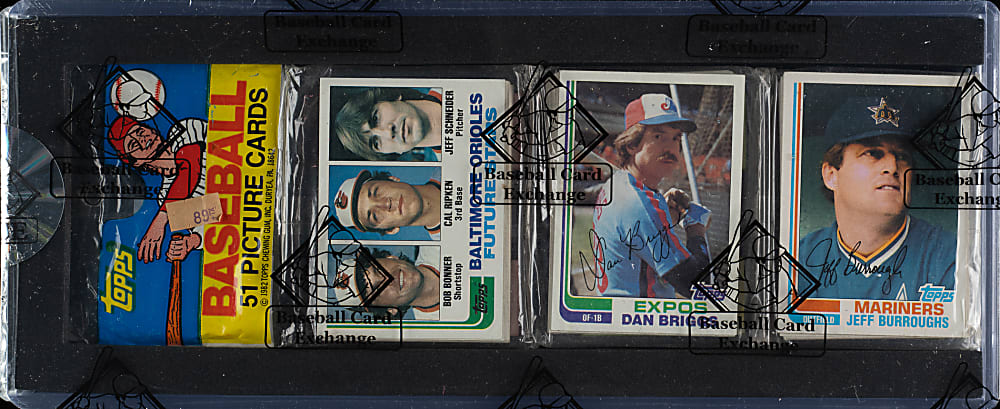 1982 Topps Unopened Rack Pack - Cal Ripken Jr. Rookie on Top and Jim Palmer on Back - BBCE